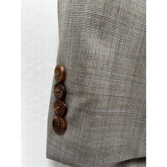 Lauren Ralph Lauren Men’s Blazer 44R Gray Wool Glen Plaid Classic Jacket Preppy - Picture 9 of 12